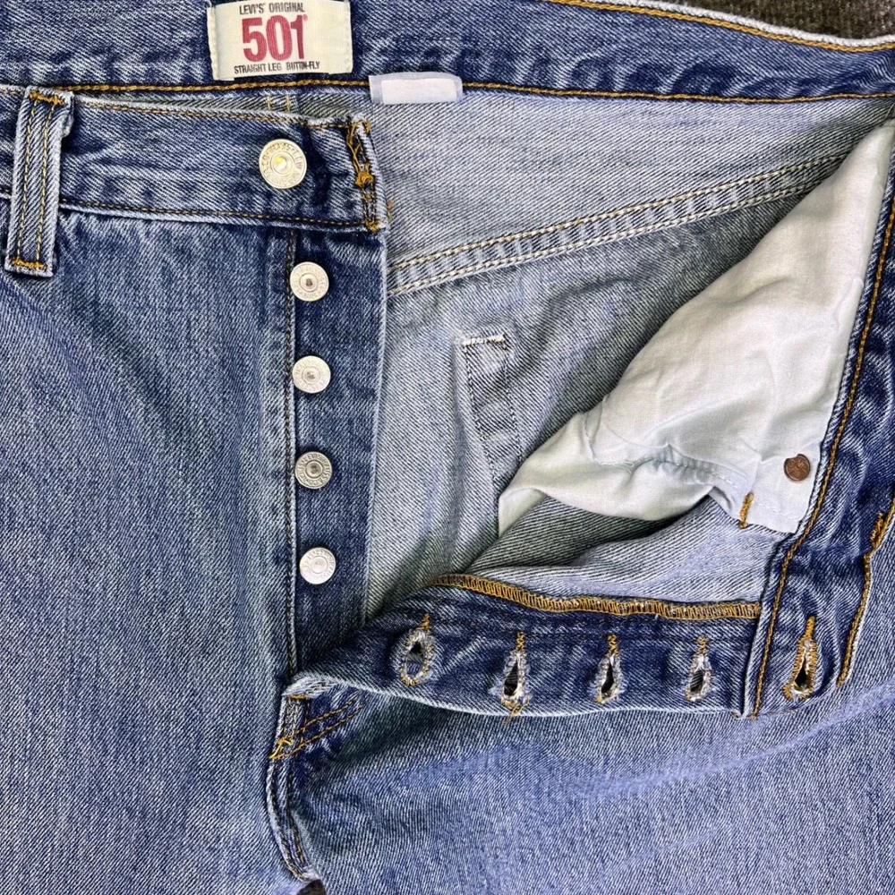 Levis 501‎ Original Jeans Mens 36x32 Blue Straight Leg Casual Casual Button Fly